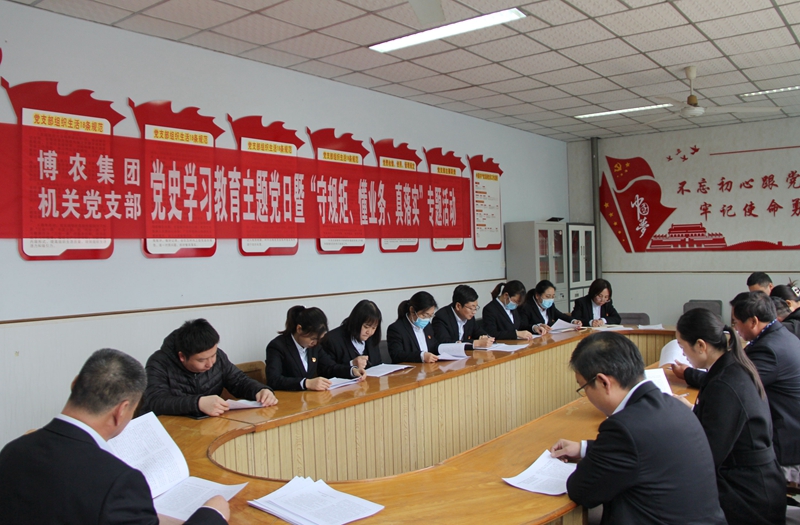 博農(nóng)集團機關(guān)黨支部扎實開展黨史學(xué)習(xí)教育工作、有序推進“守規(guī)矩、懂業(yè)務(wù)、真落實”專項活動